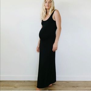 STORQ Double Scoop Tank Dress- Maxi- Black- L (Band size 4)